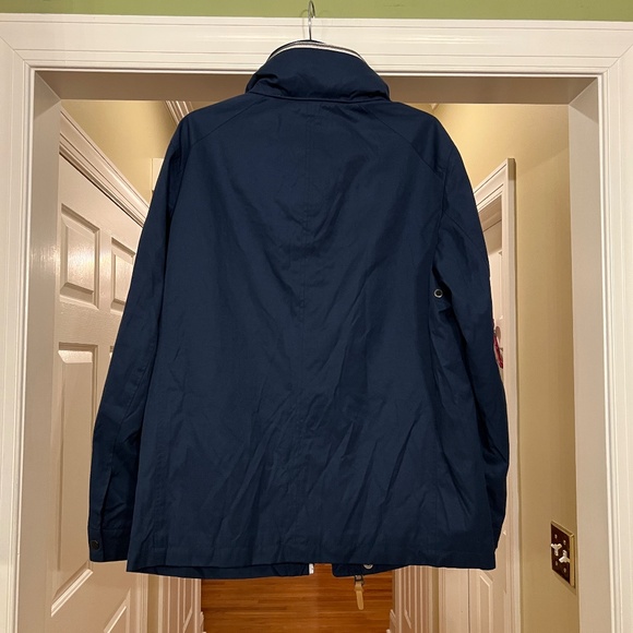 NWOT Men's Cole Haan Military Oxford Jacket w/ Hidden Hood Navy Blue Size MEDIUM - Picture 10 of 11